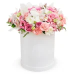 Цветы в коробке Малиновое настроение