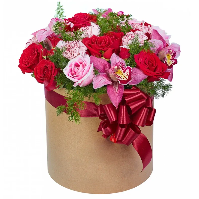 Цветы в коробке «Радужное утро»